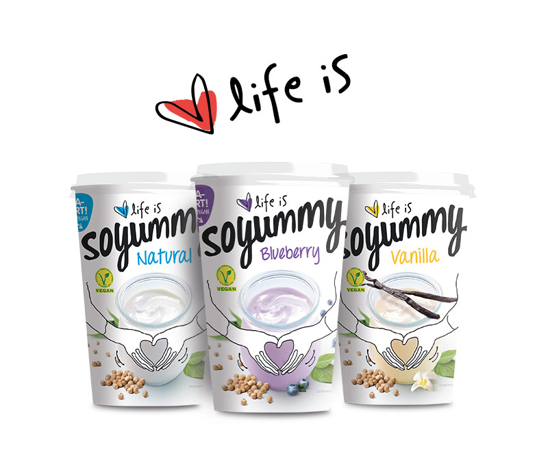 Produktfamilie von der Marke "Soyummy"